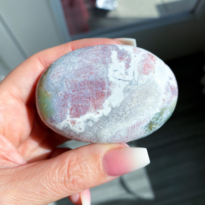 Large Pastel Unicorn Jasper Palm Stone 
