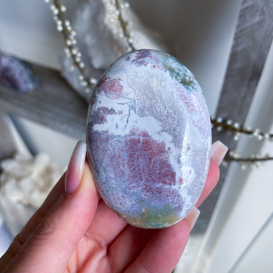 Large Pastel Unicorn Jasper Palm Stone 