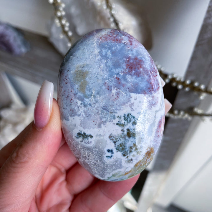 Large Pastel Unicorn Jasper Palm Stone 