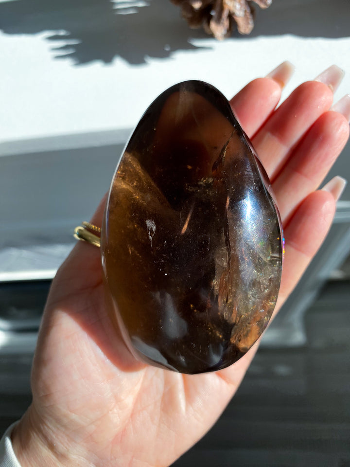 Smokey Quartz Freeform w/ Rainbows #1