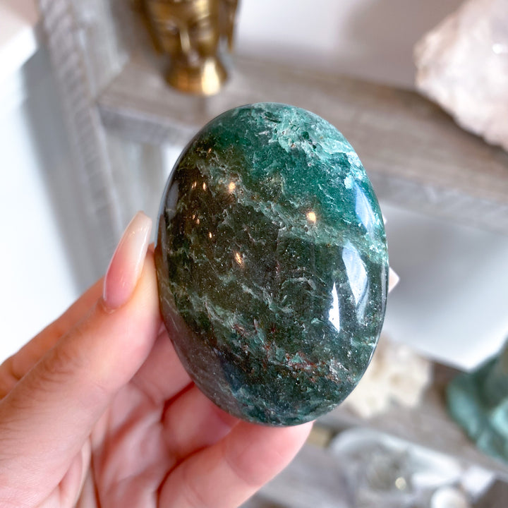 Forest Green Aventurine Palm Stone 