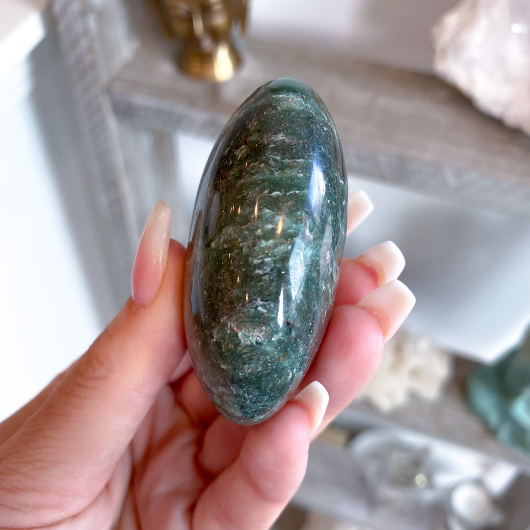 Forest Green Aventurine Palm Stone 