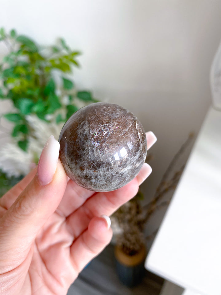Blue Flash Moonstone Sphere w/ Sunstone or Candy Glitter