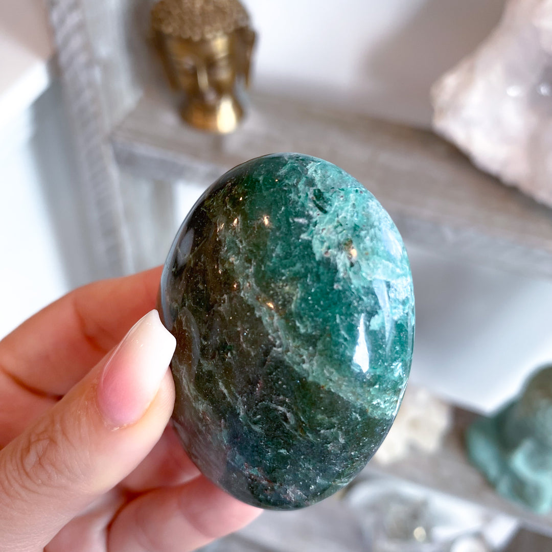 Forest Green Aventurine Palm Stone 