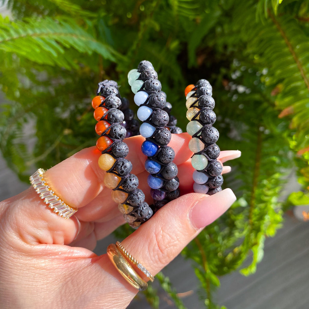 Masculine Chakra &amp; Lava Stone Bracelet