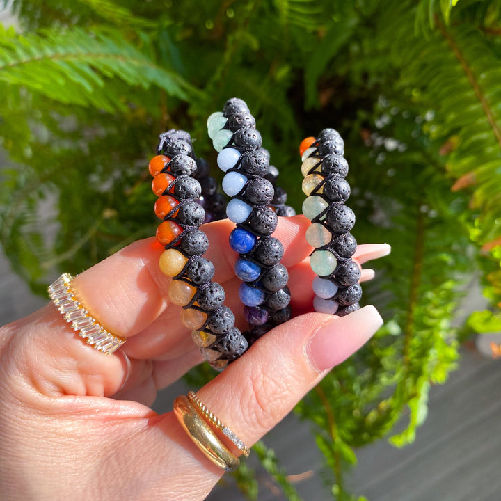Masculine Chakra &amp; Lava Stone Bracelet
