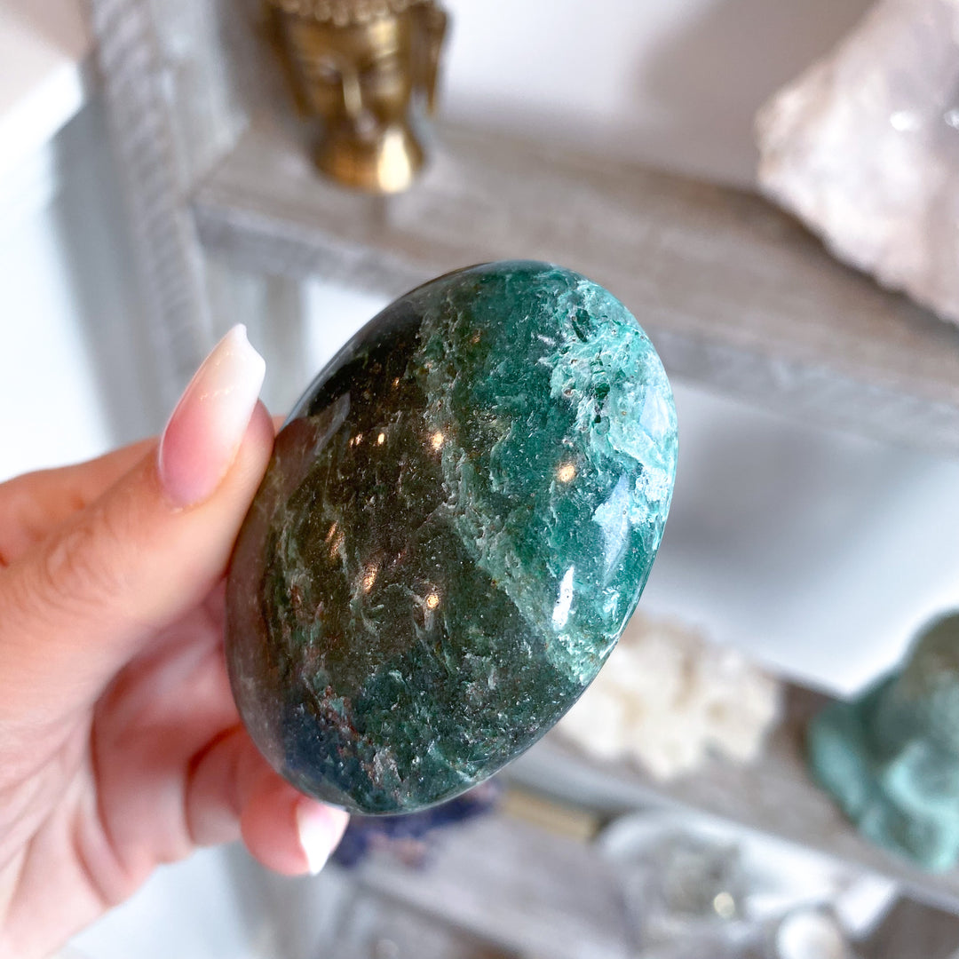Forest Green Aventurine Palm Stone 