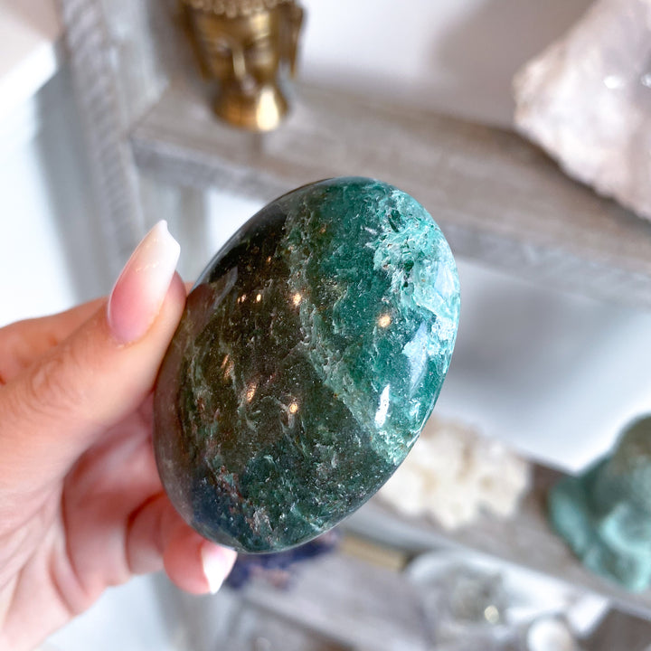 Forest Green Aventurine Palm Stone 