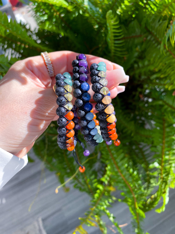 Masculine Chakra &amp; Lava Stone Bracelet