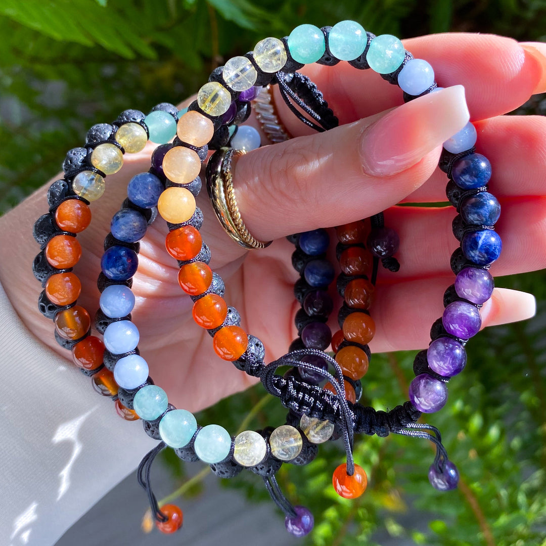 Masculine Chakra &amp; Lava Stone Bracelet