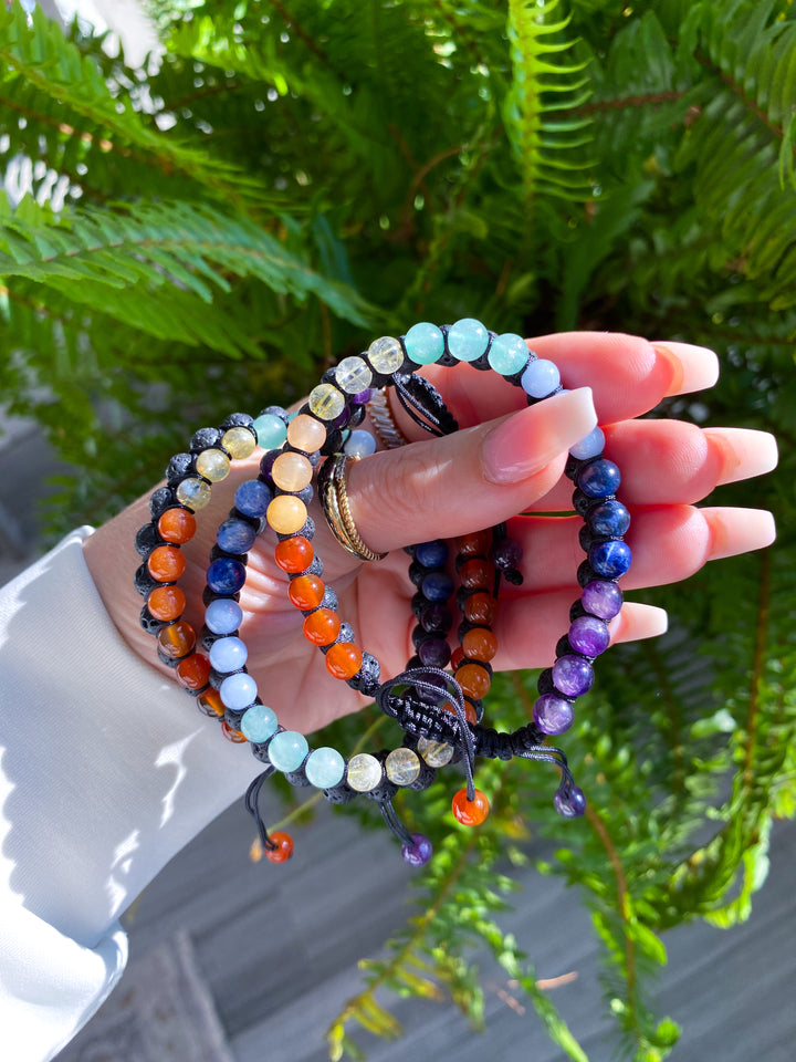 Masculine Chakra &amp; Lava Stone Bracelet