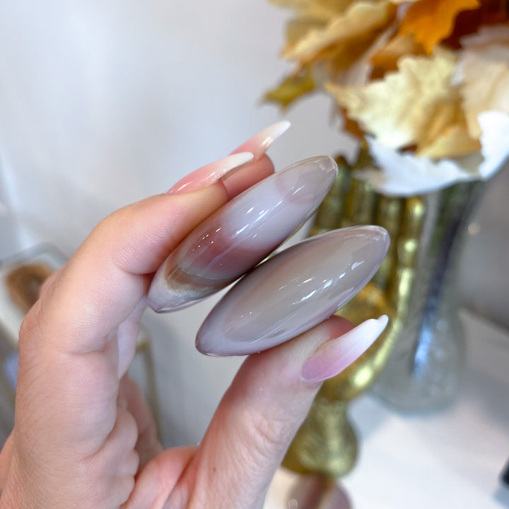 Large Banded Pink Onyx Coin