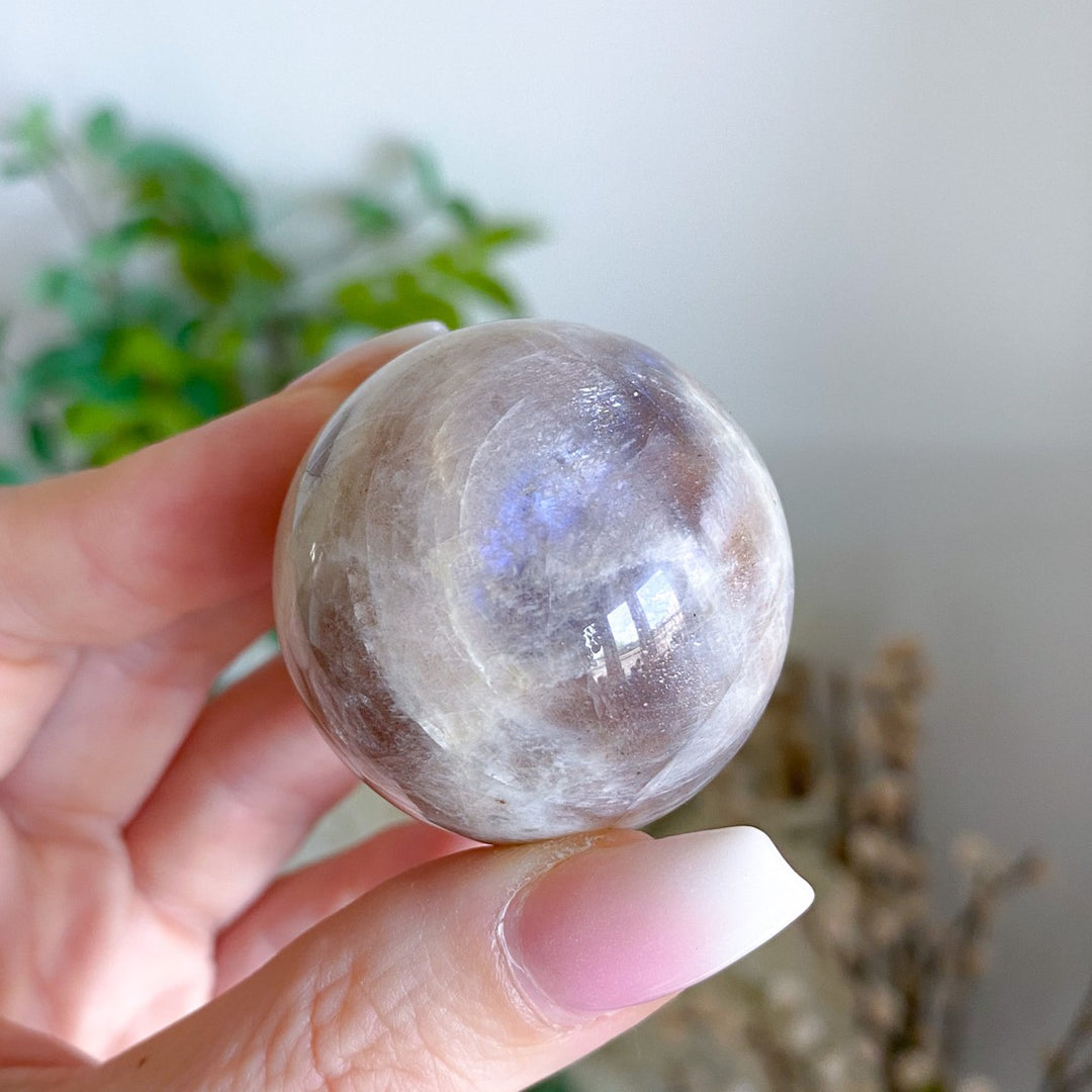 Blue Flash Moonstone Sphere w/ Sunstone or Candy Glitter