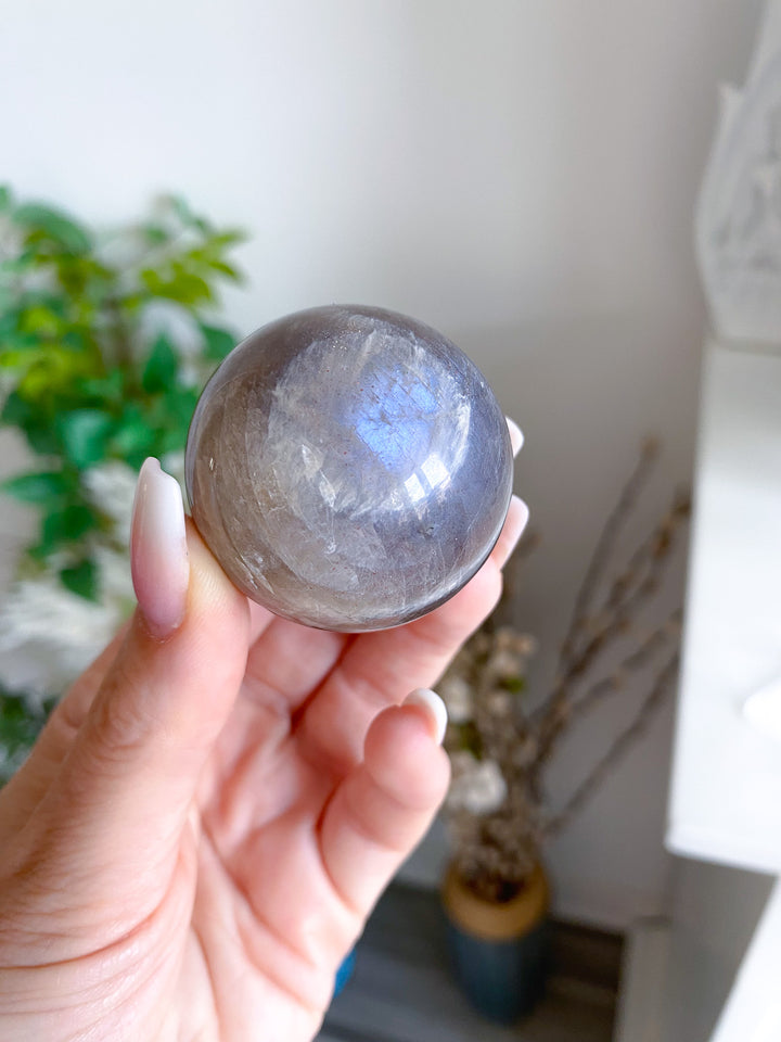 Blue Flash Moonstone Sphere w/ Sunstone or Candy Glitter
