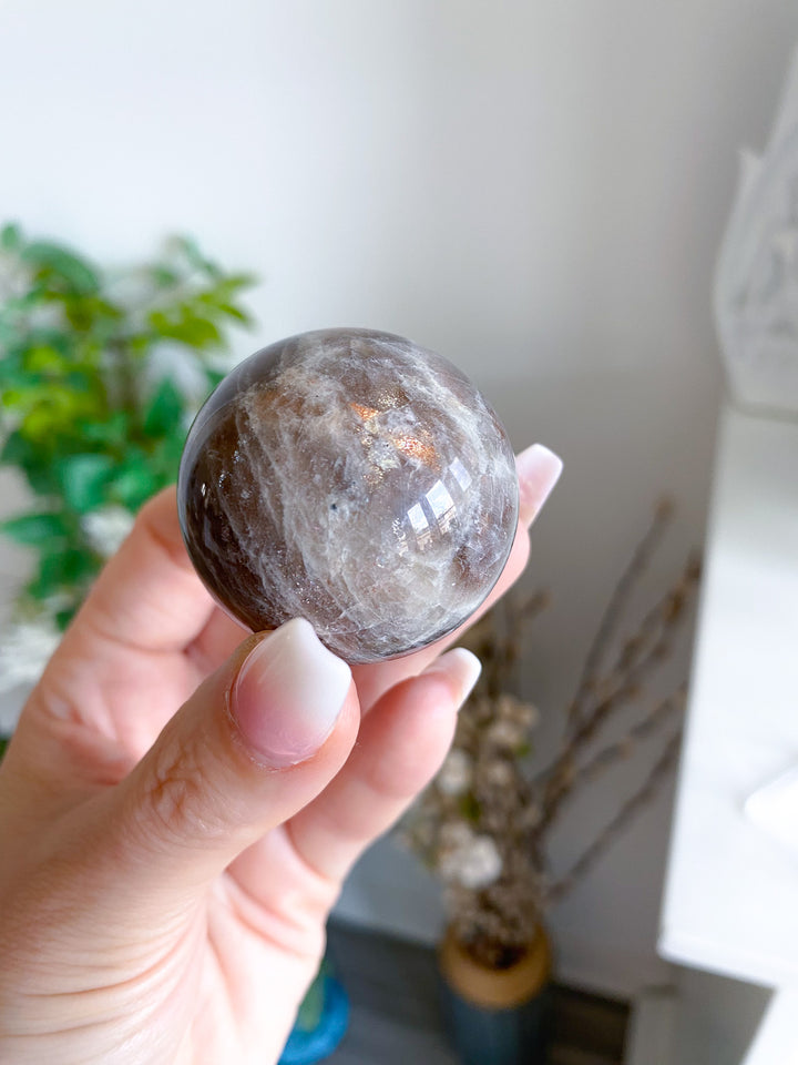 Blue Flash Moonstone Sphere w/ Sunstone or Candy Glitter