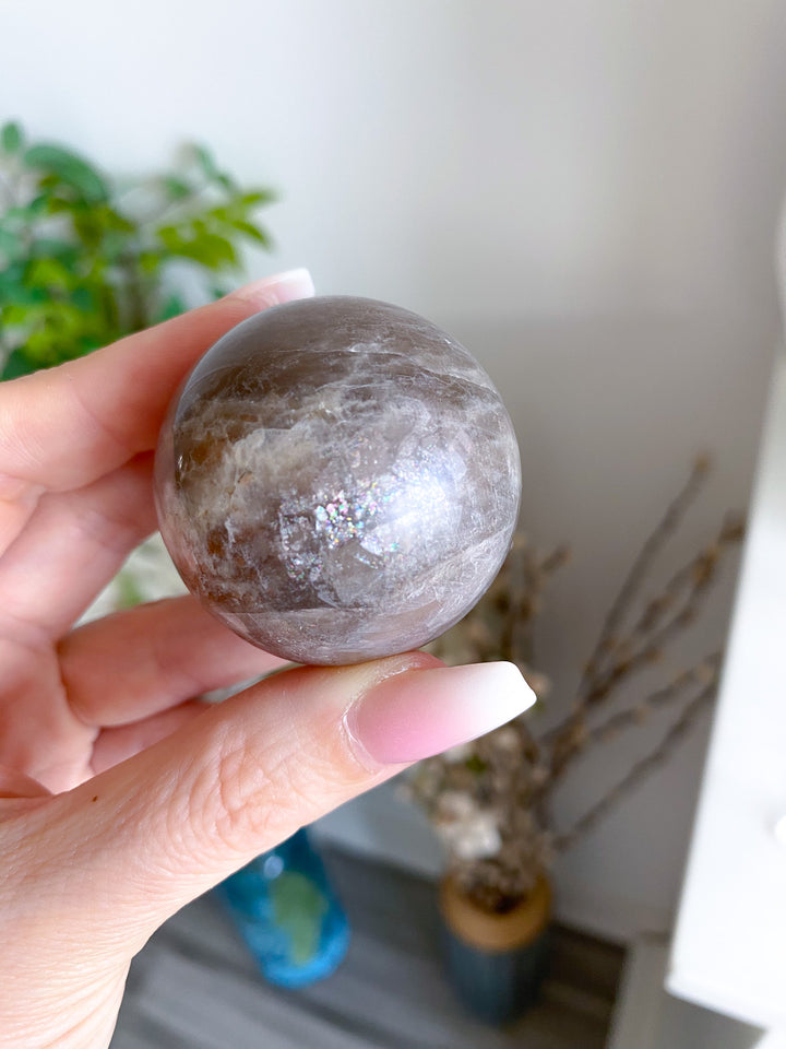 Blue Flash Moonstone Sphere w/ Sunstone or Candy Glitter