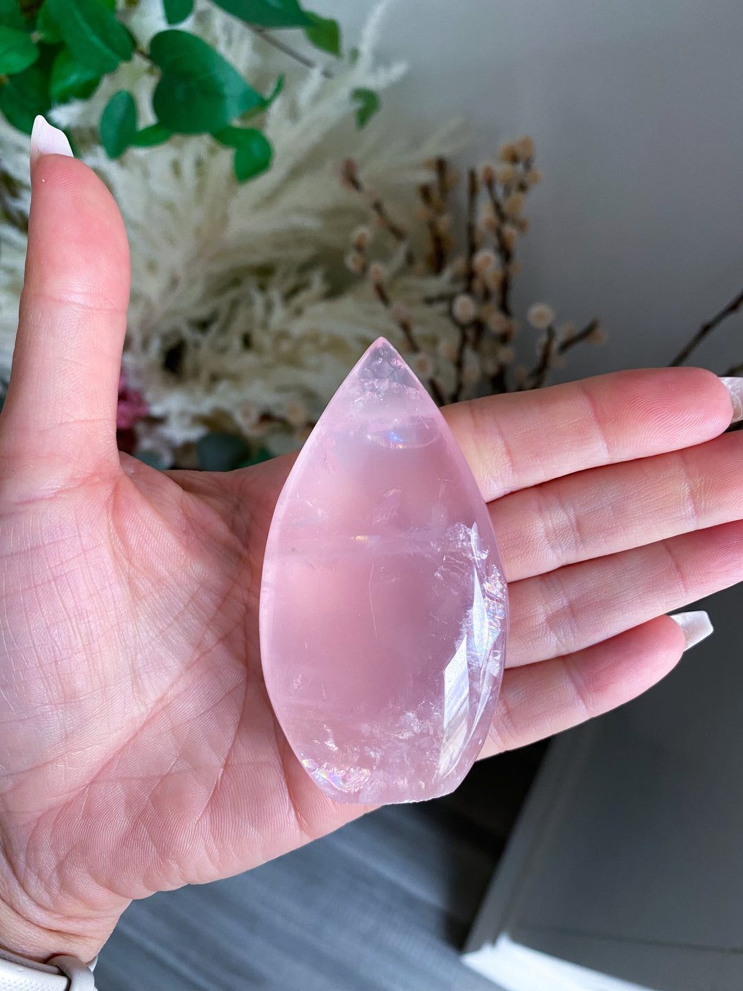 Gemmy Rose Quartz Flame Freeform #1