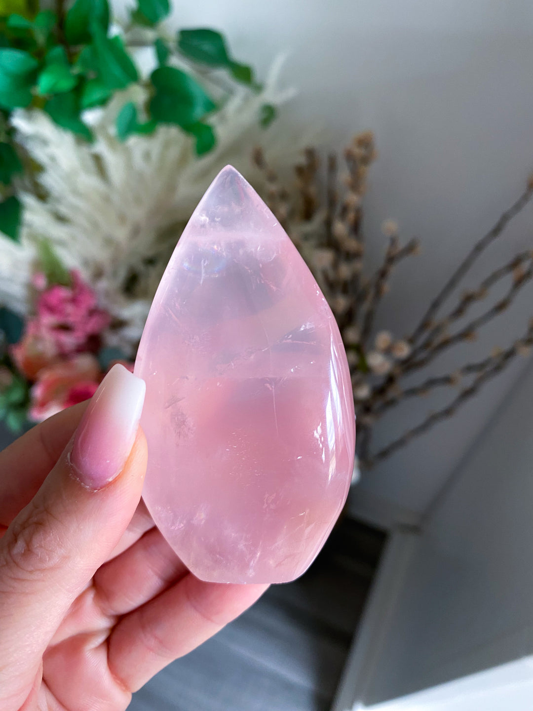 Gemmy Rose Quartz Flame Freeform #1