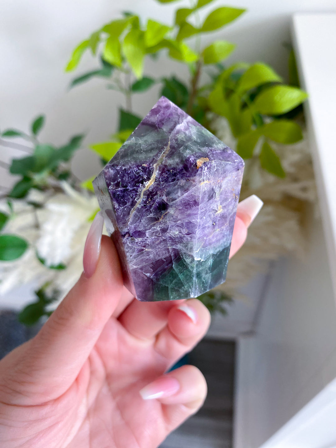 Purple, Green Fluorite Point - Get EXACT Stone