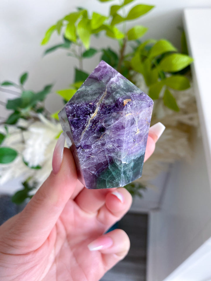 Purple, Green Fluorite Point - Get EXACT Stone