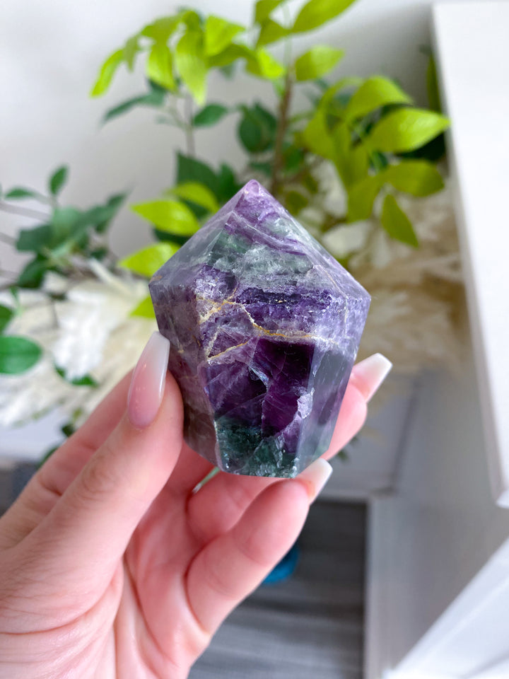 Purple, Green Fluorite Point - Get EXACT Stone