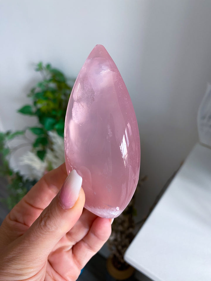 Gemmy Rainbow Rose Quartz Flame Freeform #2