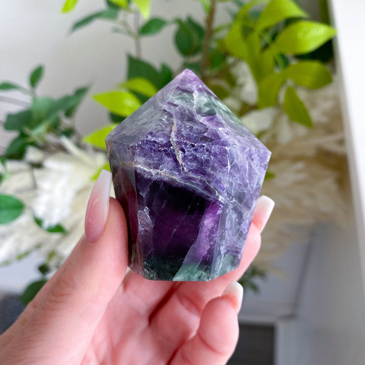 Purple, Green Fluorite Point - Get EXACT Stone