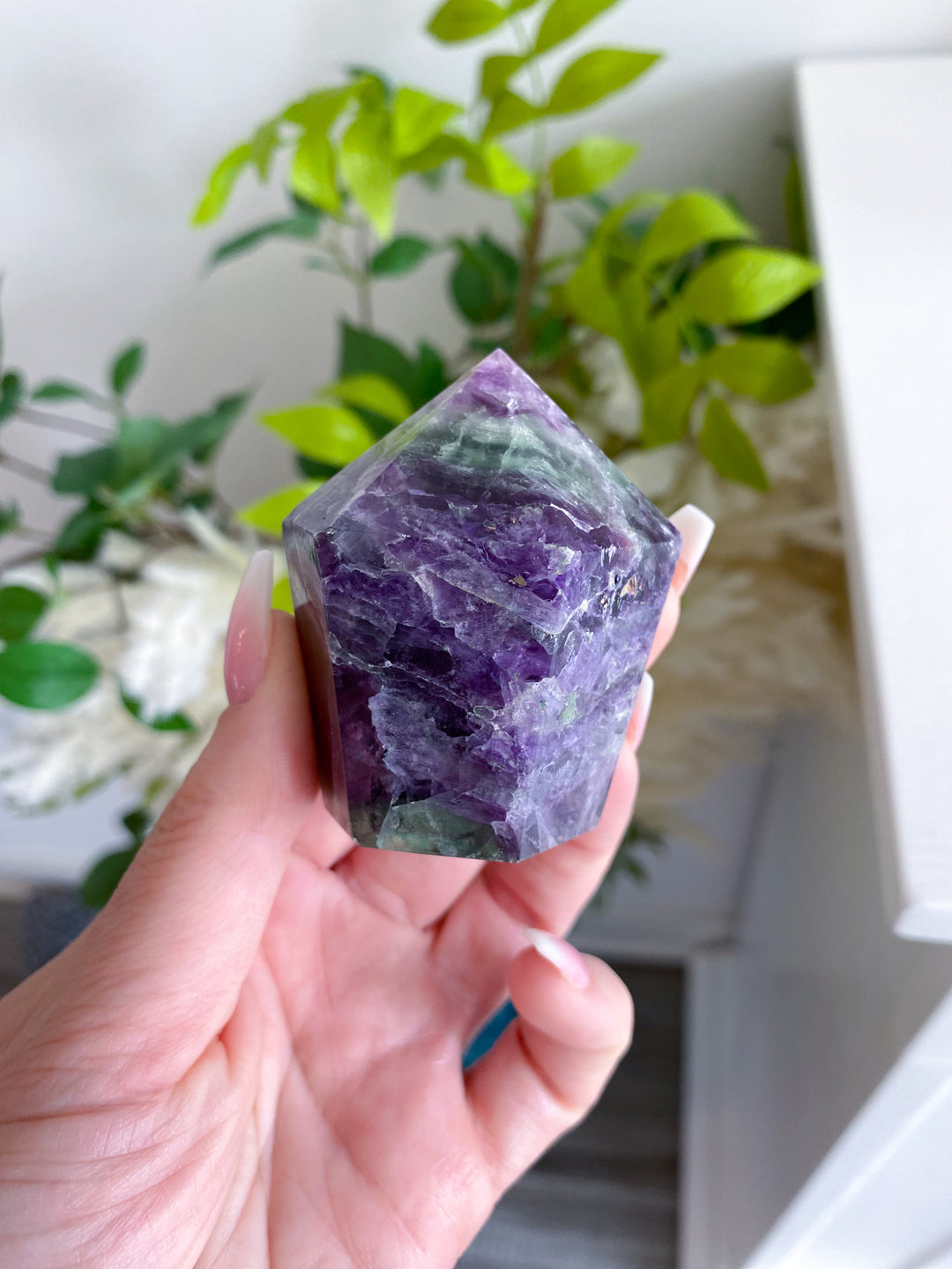 Purple, Green Fluorite Point - Get EXACT Stone