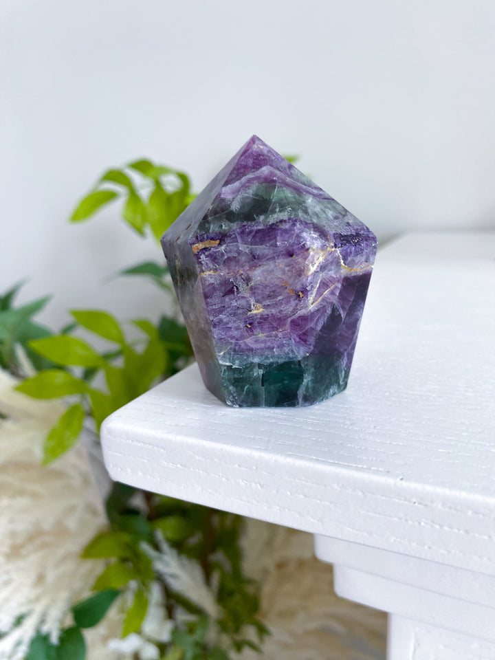 Purple, Green Fluorite Point - Get EXACT Stone