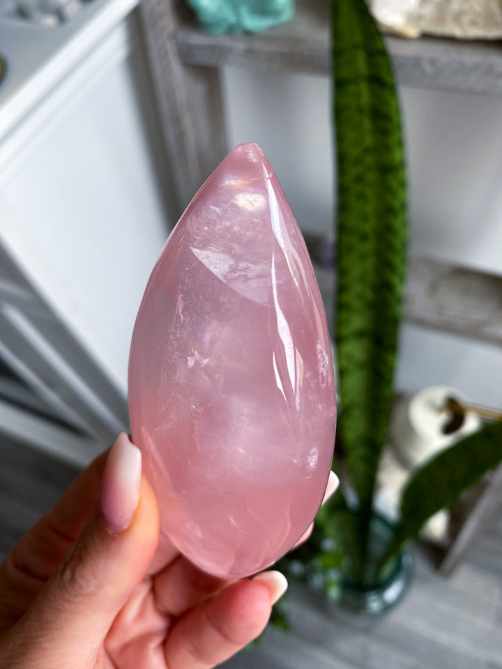Gemmy Rainbow Rose Quartz Flame Freeform #2