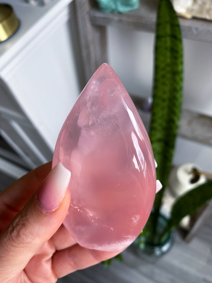 Gemmy Rainbow Rose Quartz Flame Freeform #2