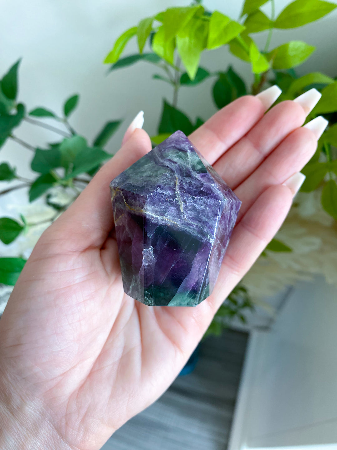 Purple, Green Fluorite Point - Get EXACT Stone