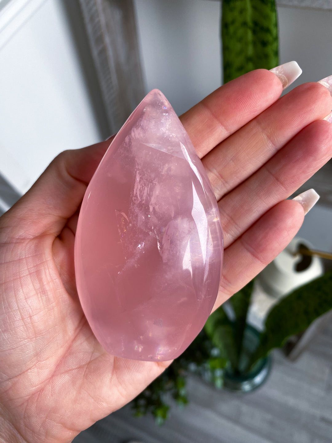 Gemmy Rainbow Rose Quartz Flame Freeform #2