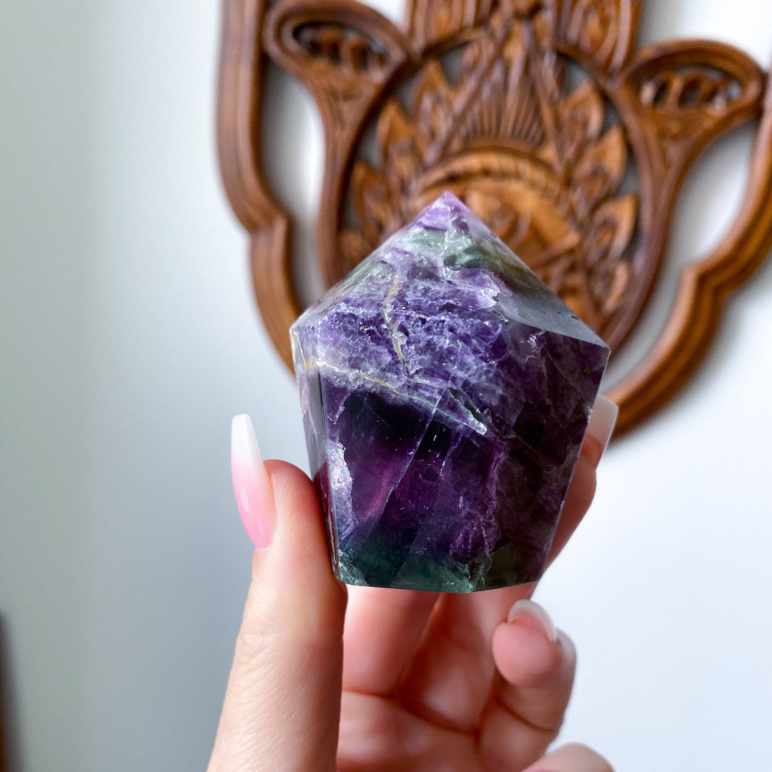 Purple, Green Fluorite Point - Get EXACT Stone