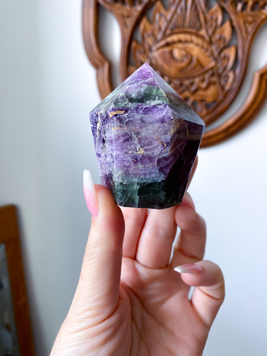 Purple, Green Fluorite Point - Get EXACT Stone