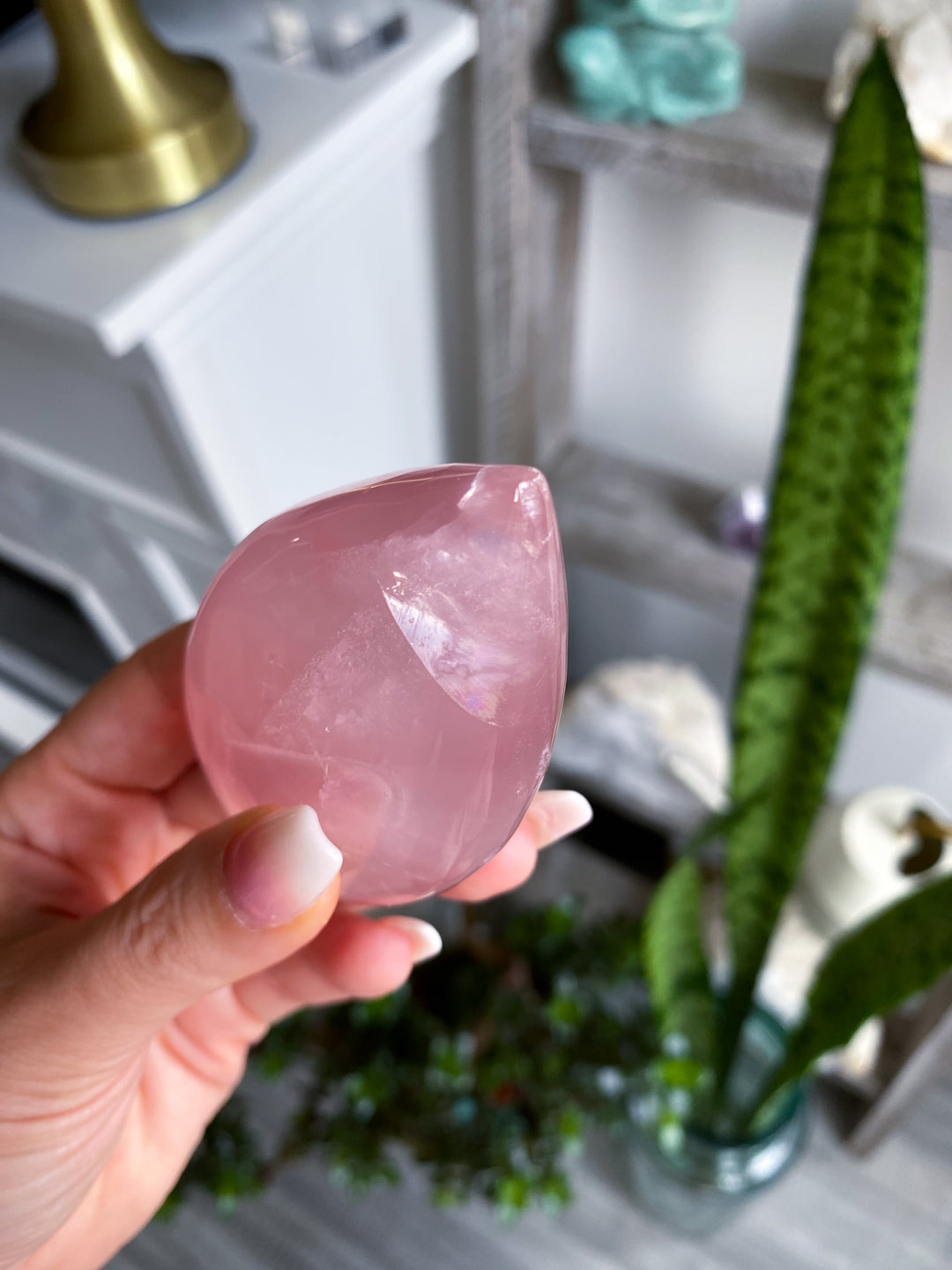 Gemmy Rainbow Rose Quartz Flame Freeform #2