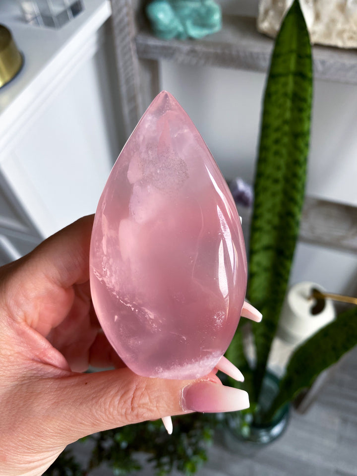 Gemmy Rose Quartz Flame Freeform #3