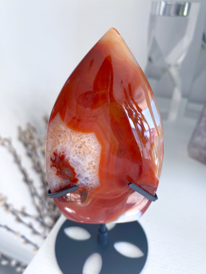 Shiny Carnelian Flame on Stand #3