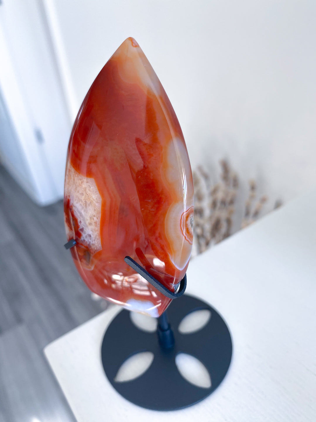 Shiny Carnelian Flame on Stand #3