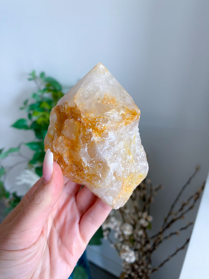 Large Golden Healer Quartz Top Polish Point 