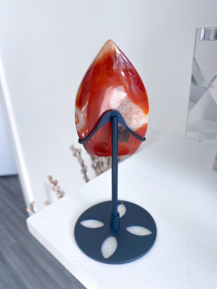 Shiny Carnelian Flame on Stand #3