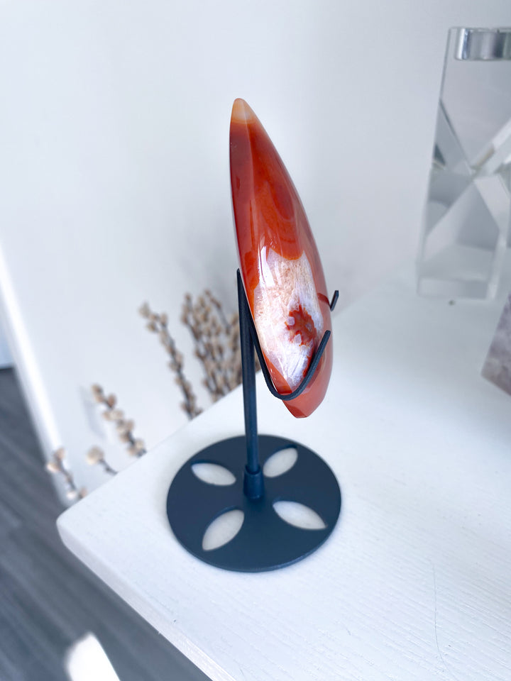 Shiny Carnelian Flame on Stand #3