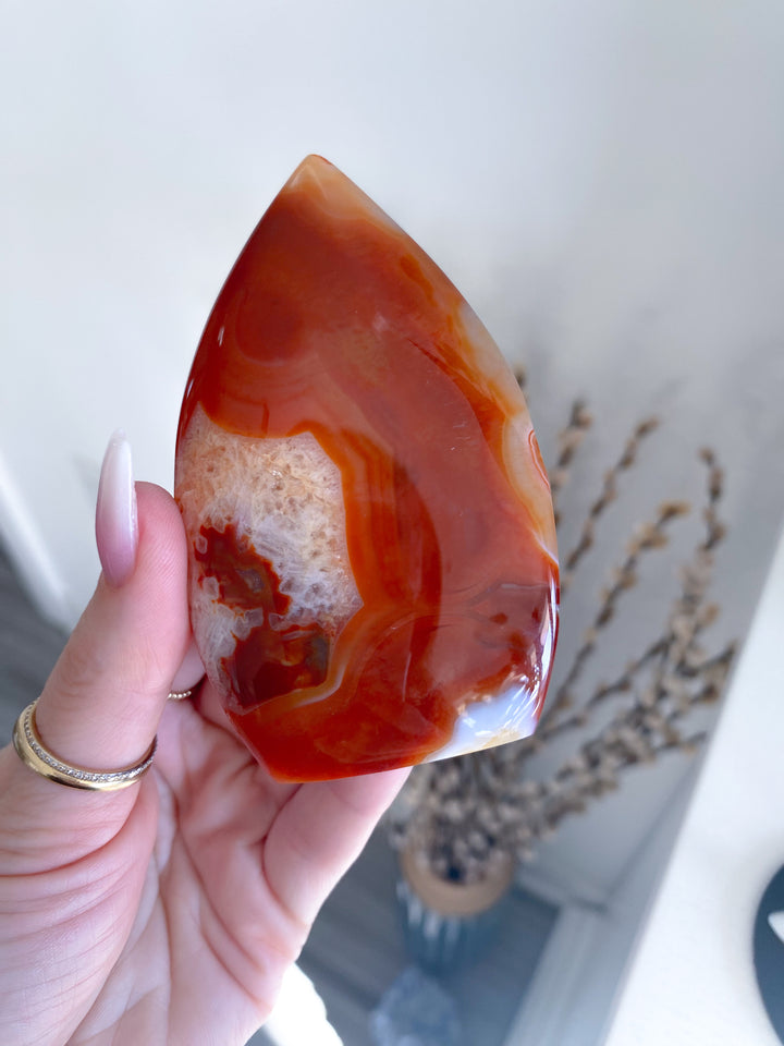 Shiny Carnelian Flame on Stand #3