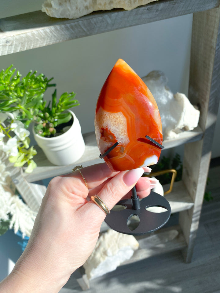 Shiny Carnelian Flame on Stand #3