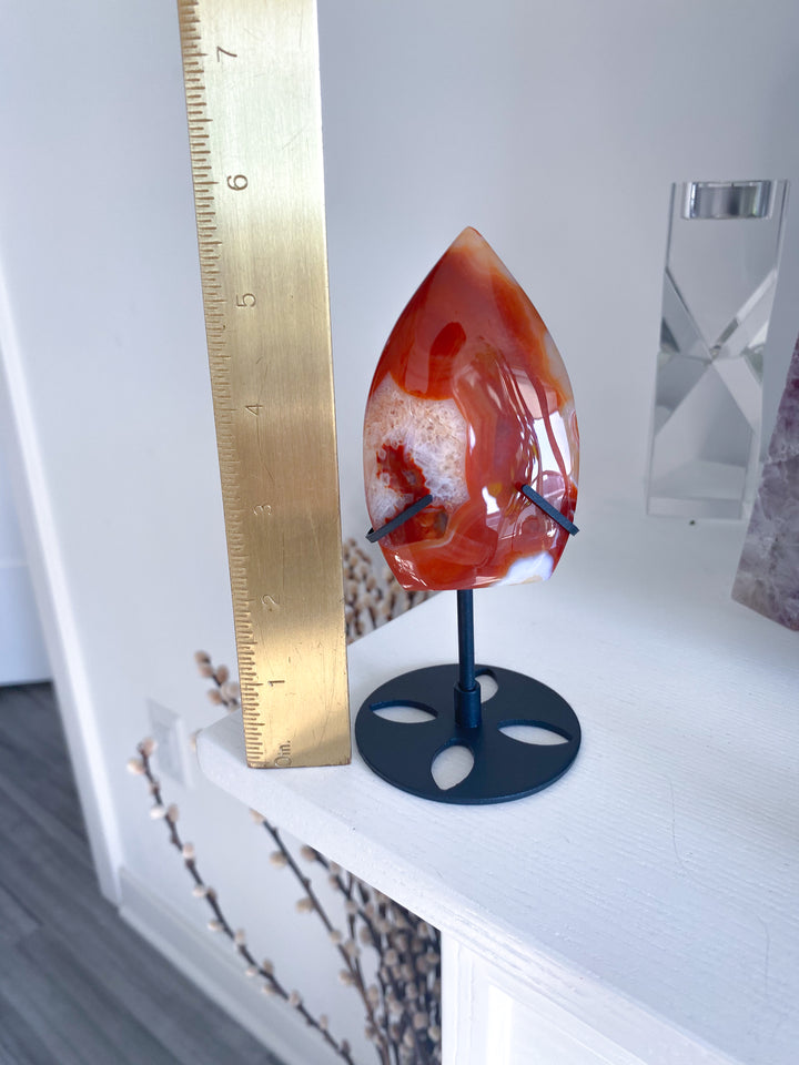 Shiny Carnelian Flame on Stand #3