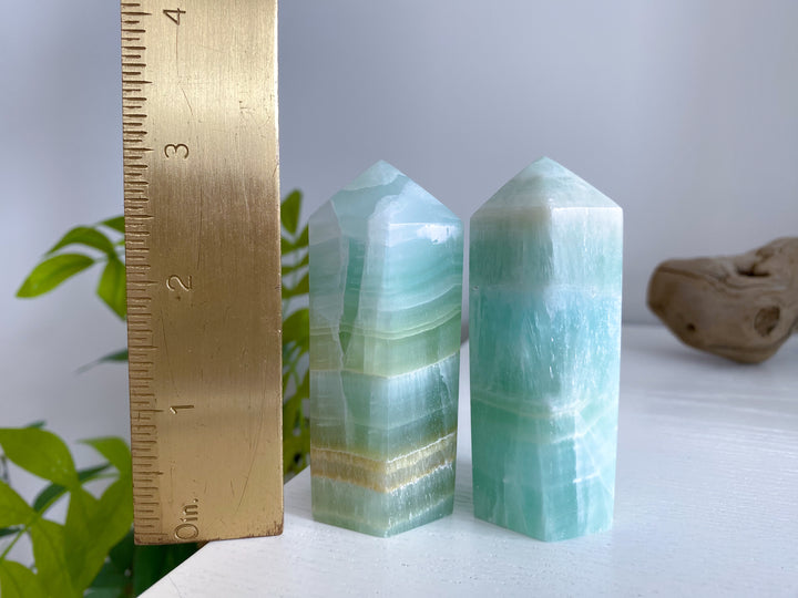 Pistachio Green Calcite Tower