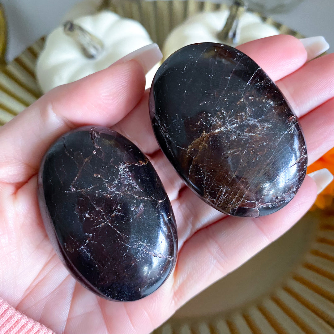 Small Garnet Palm Stone