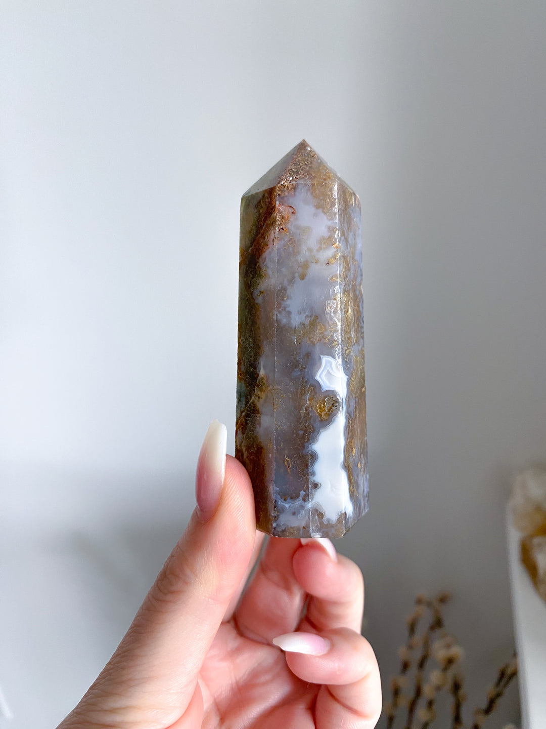 Colorful Moss Agate Tower #3