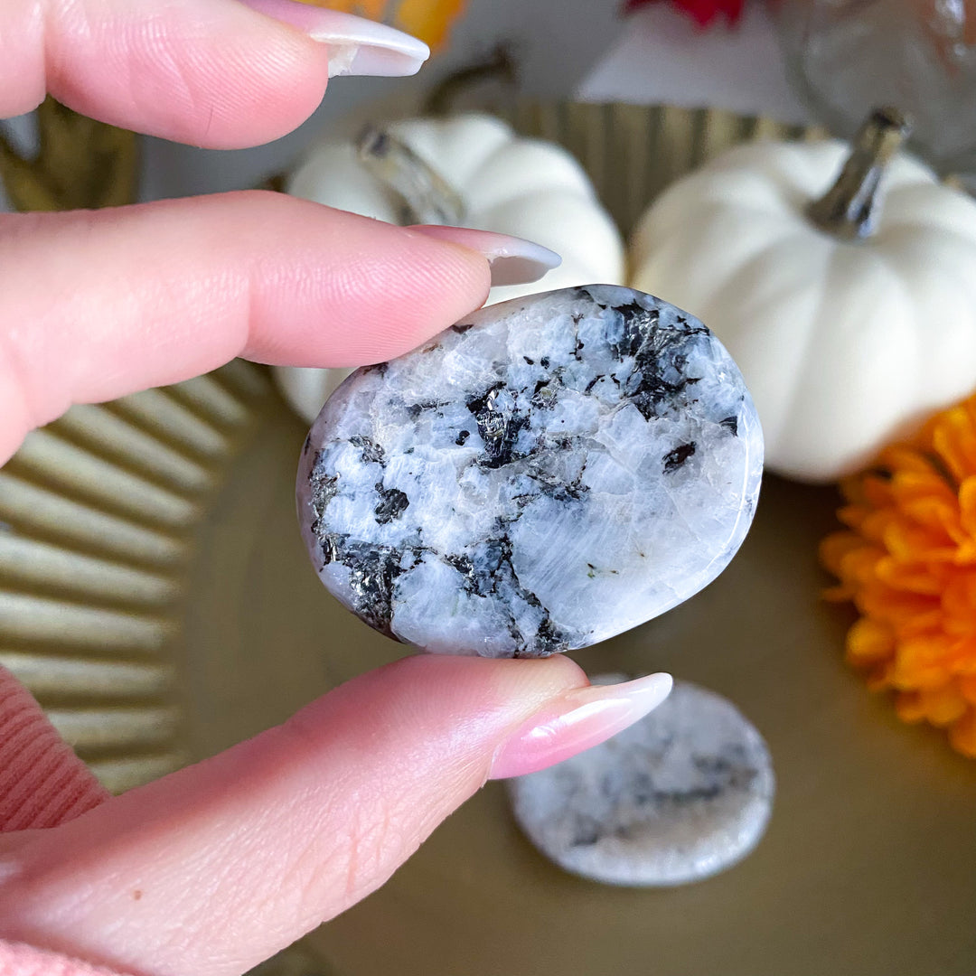 Thick Rainbow Moonstone Worry Stone