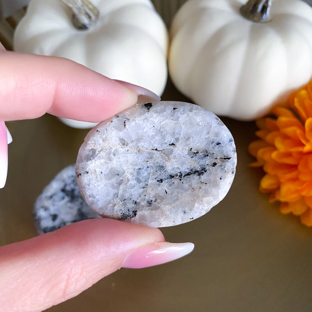 Thick Rainbow Moonstone Worry Stone